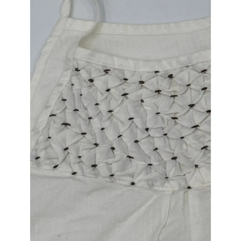 Pepe Jeans Womens Tank Top Alie White Embroidered Size XL Shoulder Ties Read - Picture 2 of 11